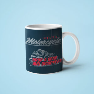 motorbike travel mug Drop-a-Gear-and-Disappear motorcycle coffee mug