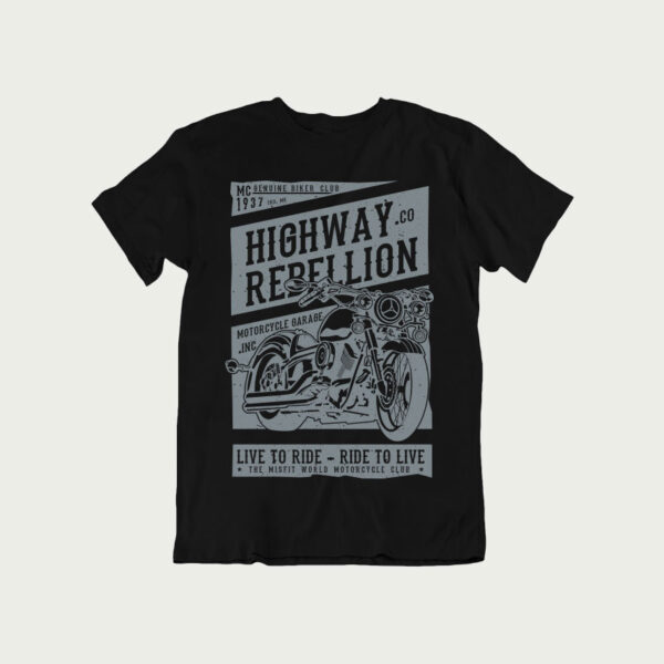 biker t shirt design, Highway Rebellion T Shirt, royal enfield t shirt, car t shirts india, biking t shirts india, bikers tshirt,