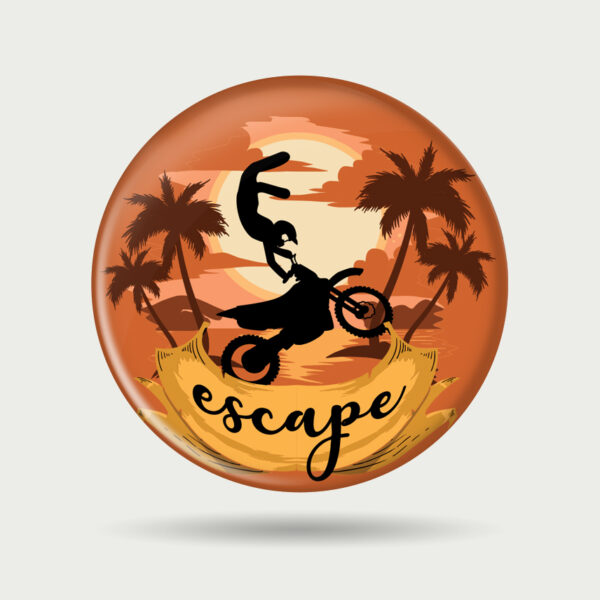 motorcycle badges, biker pin badges, escape badge